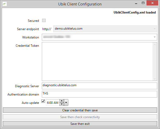 Ubik Client Configuration